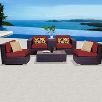 Exclusive Ocean View Henna Spice 6 Piece Outdoor Wicker Patio Furniture Set