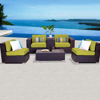 Exclusive Ocean View Peridot 6 Piece Outdoor Wicker Patio Furniture Set