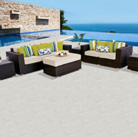 Elite Ocean View Ivory 6 Piece Outdoor Wicker Patio Furniture Set
