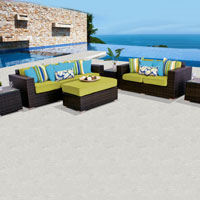 Elite Ocean View Peridot 6 Piece Outdoor Wicker Patio Furniture Set