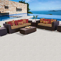 Elite Ocean View Taupe 6 Piece Outdoor Wicker Patio Furniture Set