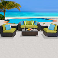 Elite Ocean View Peridot 7 Piece Outdoor Wicker Patio Furniture Set