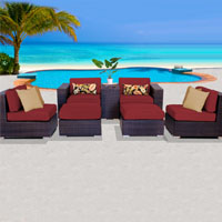 Elegant Ocean View Henna Spice 7 Piece Outdoor Wicker Patio Furniture Set