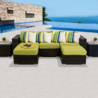 Modern Ocean View Peridot 7 Piece Outdoor Wicker Patio Furniture Set