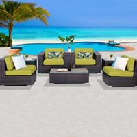 Basic Ocean View Peridot 8 Piece Outdoor Wicker Patio Furniture Set