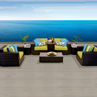 Elegant Ocean View Peridot 8 Piece Outdoor Wicker Patio Furniture Set