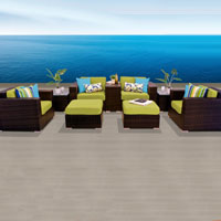 Elegant Ocean View Peridot 9 Piece Outdoor Wicker Patio Furniture Set