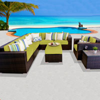 Elite Ocean View Peridot 9 Piece Outdoor Wicker Patio Furniture Set