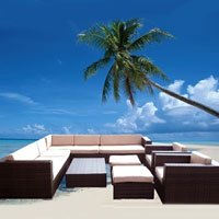 High Quality 11 Piece Wicker Outdoor Patio Sofa Set