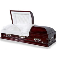 OVERSIZED 18 Gauge Steel Casket (Mahogany Finish)