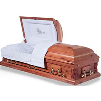 Solid Wood Casket With Natural Red Cedar Finish