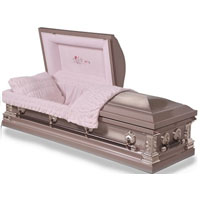 Stainless Steel Silver Rose Finish Casket