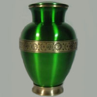 Emerald Fire Brass Urn