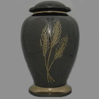Wheat Field II Brass Urn