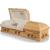 Solid Wood Casket With Pine Finish