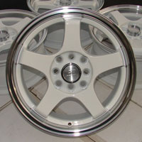 15" Effect Wheels White Rims 4 Lugs Spectra 5 Lancer Altima Cube Sentra Civic