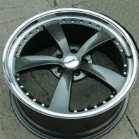 19 x 8.0 / 19 x 9.5 Inch Gunmetal with Machined Lip Automotive Rims 19" Wheels - Set of 4