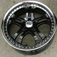 20 x 8.5 / 20 x 10 Inch Gloss Black w/ Machined Lip Automotive Rims - Set of Four