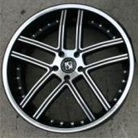 22 x 9.0 / 22 x 10.5 Inch Matte Black w/ Machined Face & Bezel Automotive Rims 22" Wheels - Set of Four
