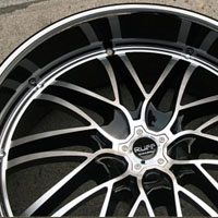 22" x 9.0" / 22" x 10" Inch Glossy Black w/ Machined Face & Bezel Automotive Rims 22" Wheels - Set of Four