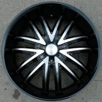 22 x 8.5 - Glossy Black w/ Machined Face Automotive Rims 22" Wheels - Set of Four