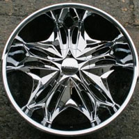 22 x 8.5 Inch Triple Plated Chrome Automotive Star Rims 22" Wheels - Set of Four