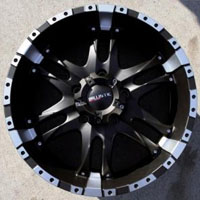 20 x 9.0 - Black w/ Machined- 6 Lug Automotive Rims - 20" Wheels Set of Four