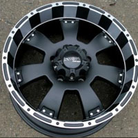 20 x 9.0 Inch Matte Black w/ Machined - 5 Lug Lug Automotive Rims - 20" Wheels - Set of Four