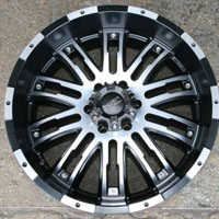 20 x 9.0 Inch Black w/ Machined Face - 6 Lug Automotive Rims - 20" Wheels - Set of Four