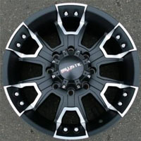 20 x 9.0 Inch Black w/ Machined - 8 Lug Automotive Rims - 20" Wheels Set of Four
