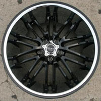 20 x 10 - Glossy Black w/ Chrome Lip Automotive Rims 20" Wheels Set of Four