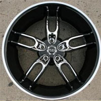 20 x 10 - Triple Plated Chrome w/ Black Lip Automotive Rims 20" Wheels Set of 4