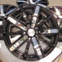 17 Inch Black w/ Chrome Insert & Mercedes Benz Caps Automotive Rims 17" Wheels - Set of 4