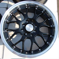 16 Inch Black w/ Machine Lip Automotive Rims 16" Wheels - Set of 4
