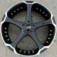 20 x 8.5 Inch Matte Black w/ Machined Bezel Automotive Rims 20" Wheels - Set of 4