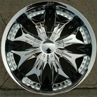 20 x 8.5 Inch Triple Plated Chrome Finish Automotive Rims - 20" Wheels - Set of Four