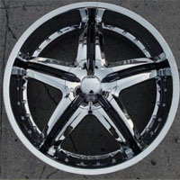 22 x 9.0 Inch Triple Plated Chrome Automotive Rims 22" Wheels - Set of 4