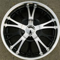 20" x 9.0" Gloss Black w/ Machined Face & Lip Automotive Rims - 20" Wheels Set of Four