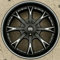 20" x 8.5" Inch Matte Black w/ Machined Automotive Rims - 20" Wheels - Set of Four