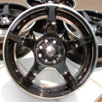 16 Inch Black Automotive Rims 16" Wheels - Set of 4