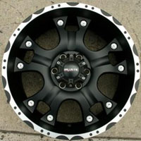 20 x 9.0 Inch Matte Black w/ Machined 6 Lug Automotive Rims - 20" Wheels Set of Four