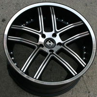 20 x 8.5 / 20 x 10.0 Inch Matte Black w/ Machined Face & Bezel Automotive Rims - 20" Wheels - Set of Four