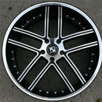 22 x 9.0 Inch Matte Black w/ Machined Face & Bezel Automotive Rims 22" Wheels - Set of Four