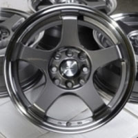 15 Inch Gunmetal w/ Machine Lip Automotive Rims 15" Wheels - Set of 4