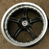 20 x 8.5 / 20 x 9.5 Inch Black w/ Machined Lip Automotive Rims - Set of Four