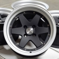 15 Inch Matte Black w/ Machine Lip Automotive Rims 15" Wheels - Set of 4