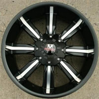 20 x 9.0 - Matte Black w/ Machined Face Automotive Rims - Set of Four