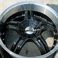 19 x 8.5 / 19 x 9.5 Black w/ Machined Lip Automotive Rims 19" Wheels - Set of 4