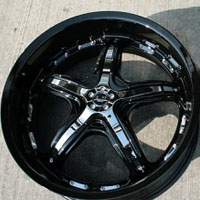 19 x 8.5 / 19 x 9.5 - Black w/ Chrome Inserts Automotive Rims 19" Wheels - Set of 4
