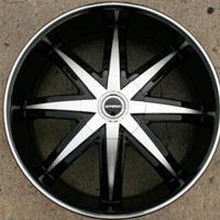 22 x 8.5 Inch Gloss Black w/ Machined Face & Bezel Automotive Rims 22" Wheels - Set of Four